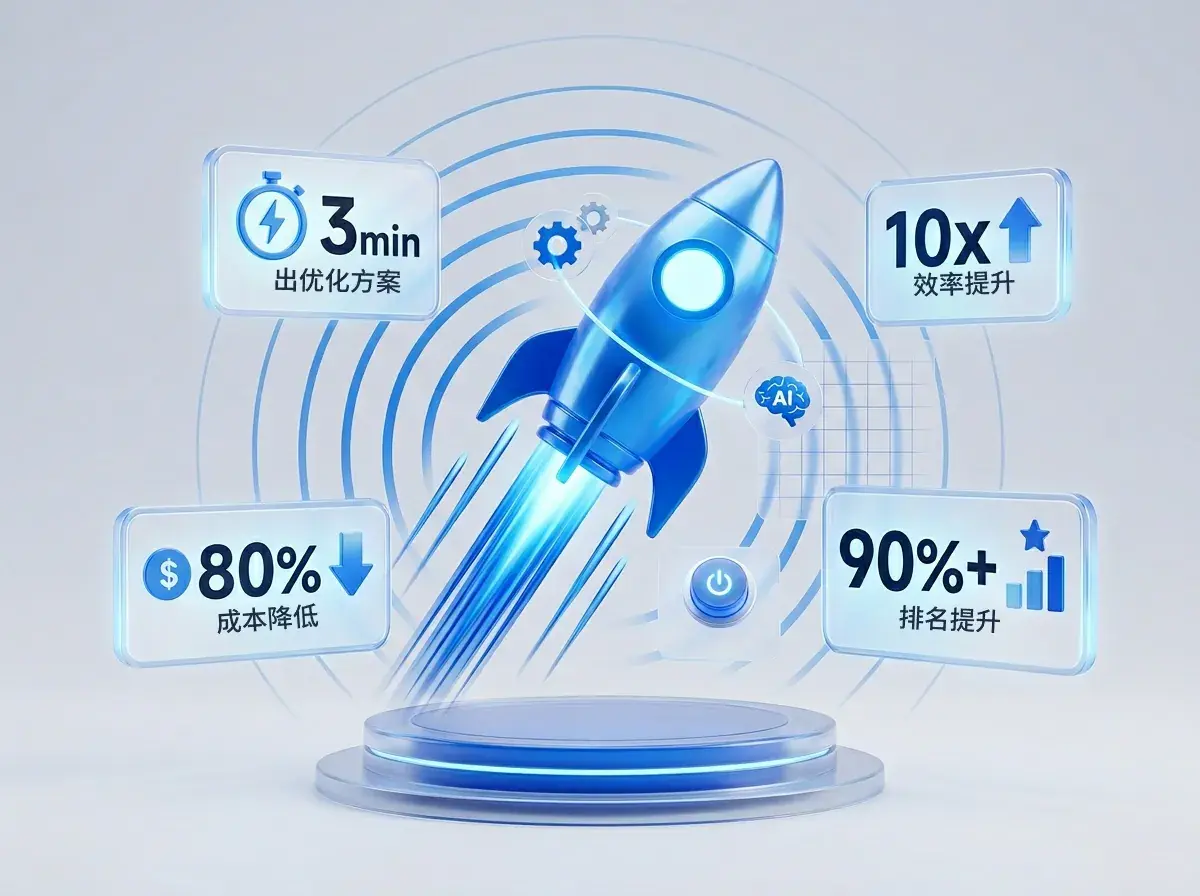 问策引擎 GEO 自动化优化工具界面概念图